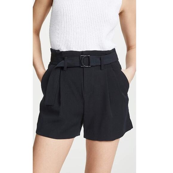 Vince Belted Shorts in Cobalt. - Picture 2 of 7